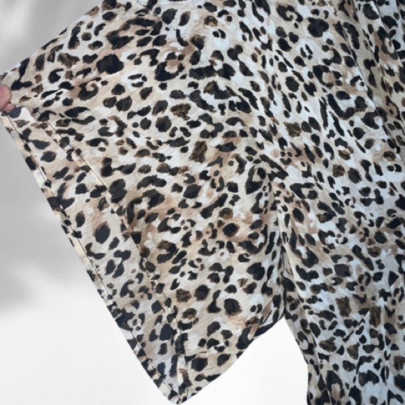 Time and Tru Leopard Print Swim Cover-Up – Sheer Twist Front Kaftan – Size 1X - Picture 4 of 7